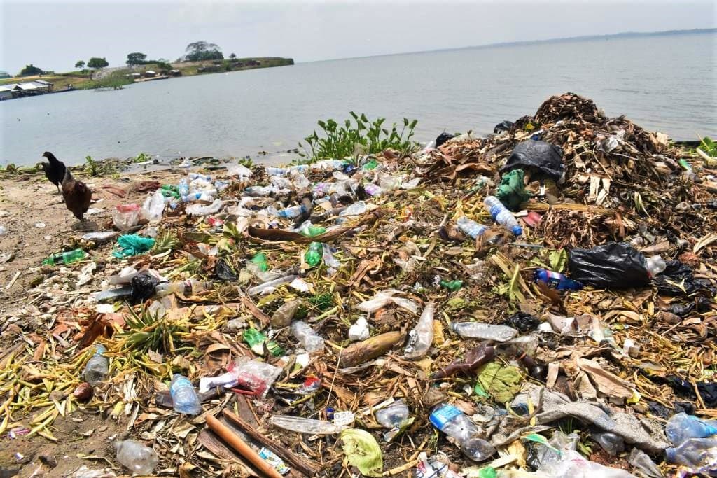 Before: Clean up plastic waste along Lake Victoria shoreline in Dunga Beach, Kisumu
