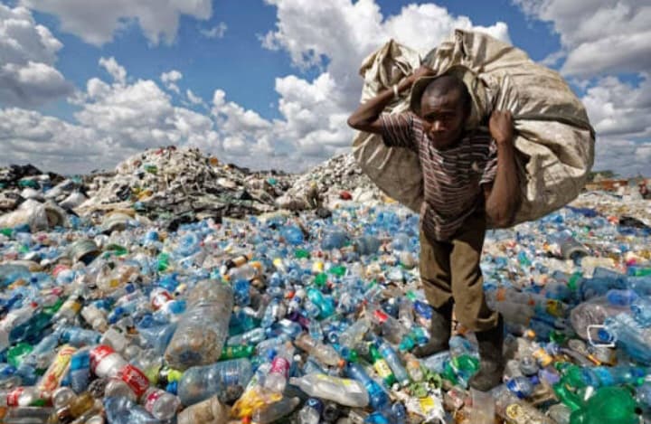 Before: 10 tons of plastic waste we removed with collaboration of volunteers